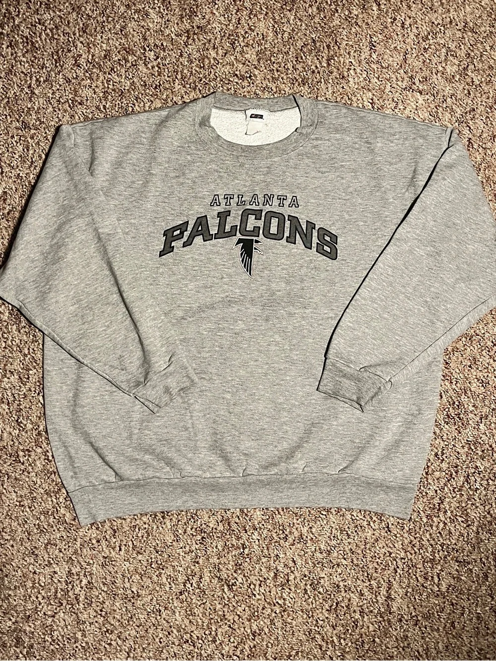 90s Gray Atlanta Falcons Crewneck Sweatshirt - Picture 1 of 4